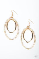 Wrapped in Wealth Gold Earrings-Jewelry-Paparazzi Accessories-Ericka C Wise, $5 Jewelry Paparazzi accessories jewelry ericka champion wise elite consultant life of the party fashion fix lead and nickel free florida palm bay melbourne