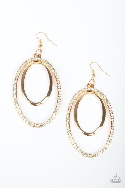 Wrapped in Wealth Gold Earrings-Jewelry-Paparazzi Accessories-Ericka C Wise, $5 Jewelry Paparazzi accessories jewelry ericka champion wise elite consultant life of the party fashion fix lead and nickel free florida palm bay melbourne