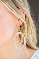 Wrapped in Wealth Gold Earrings-Jewelry-Paparazzi Accessories-Ericka C Wise, $5 Jewelry Paparazzi accessories jewelry ericka champion wise elite consultant life of the party fashion fix lead and nickel free florida palm bay melbourne