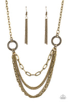 Chains of Command Brass Necklace-Jewelry-Paparazzi Accessories-Ericka C Wise, $5 Jewelry Paparazzi accessories jewelry ericka champion wise elite consultant life of the party fashion fix lead and nickel free florida palm bay melbourne