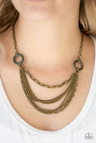 Chains of Command Brass Necklace-Jewelry-Paparazzi Accessories-Ericka C Wise, $5 Jewelry Paparazzi accessories jewelry ericka champion wise elite consultant life of the party fashion fix lead and nickel free florida palm bay melbourne