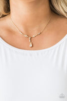 Diva Dazzle Gold Necklace-Jewelry-Paparazzi Accessories-Ericka C Wise, $5 Jewelry Paparazzi accessories jewelry ericka champion wise elite consultant life of the party fashion fix lead and nickel free florida palm bay melbourne