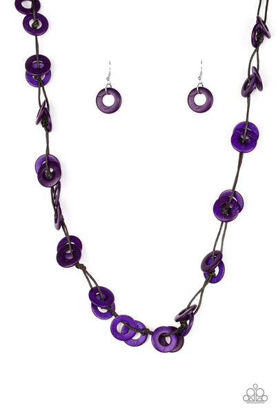 Waikiki Winds Purple Necklace-Jewelry-Paparazzi Accessories-Ericka C Wise, $5 Jewelry Paparazzi accessories jewelry ericka champion wise elite consultant life of the party fashion fix lead and nickel free florida palm bay melbourne