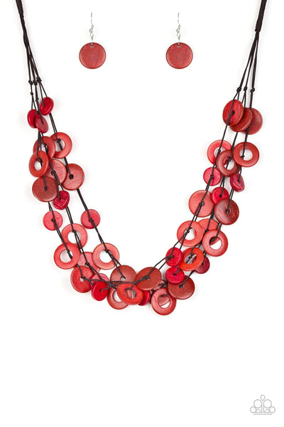 Wonderfully Walla Walla Red Necklace-Jewelry-Paparazzi Accessories-Ericka C Wise, $5 Jewelry Paparazzi accessories jewelry ericka champion wise elite consultant life of the party fashion fix lead and nickel free florida palm bay melbourne