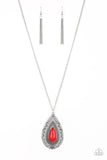 Sedona Solstice Red Necklace-Jewelry-Paparazzi Accessories-Ericka C Wise, $5 Jewelry Paparazzi accessories jewelry ericka champion wise elite consultant life of the party fashion fix lead and nickel free florida palm bay melbourne