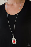 Sedona Solstice Red Necklace-Jewelry-Paparazzi Accessories-Ericka C Wise, $5 Jewelry Paparazzi accessories jewelry ericka champion wise elite consultant life of the party fashion fix lead and nickel free florida palm bay melbourne