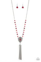 Soul Quest Red Necklace-Jewelry-Paparazzi Accessories-Ericka C Wise, $5 Jewelry Paparazzi accessories jewelry ericka champion wise elite consultant life of the party fashion fix lead and nickel free florida palm bay melbourne