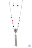 Soul Quest Red Necklace-Jewelry-Paparazzi Accessories-Ericka C Wise, $5 Jewelry Paparazzi accessories jewelry ericka champion wise elite consultant life of the party fashion fix lead and nickel free florida palm bay melbourne