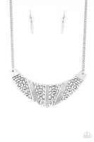 Terra Trailbreaker Silver Necklace-Jewelry-Paparazzi Accessories-Ericka C Wise, $5 Jewelry Paparazzi accessories jewelry ericka champion wise elite consultant life of the party fashion fix lead and nickel free florida palm bay melbourne
