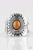 Zen to One Brown Ring-Jewelry-Paparazzi Accessories-Ericka C Wise, $5 Jewelry Paparazzi accessories jewelry ericka champion wise elite consultant life of the party fashion fix lead and nickel free florida palm bay melbourne