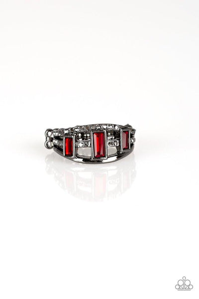 Noble Nova Red Ring-Jewelry-Paparazzi Accessories-Ericka C Wise, $5 Jewelry Paparazzi accessories jewelry ericka champion wise elite consultant life of the party fashion fix lead and nickel free florida palm bay melbourne