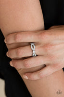 Extra Side of Elegance White Ring-Jewelry-Paparazzi Accessories-Ericka C Wise, $5 Jewelry Paparazzi accessories jewelry ericka champion wise elite consultant life of the party fashion fix lead and nickel free florida palm bay melbourne