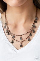 Galapagos Gypsy Copper Necklace-Jewelry-Paparazzi Accessories-Ericka C Wise, $5 Jewelry Paparazzi accessories jewelry ericka champion wise elite consultant life of the party fashion fix lead and nickel free florida palm bay melbourne