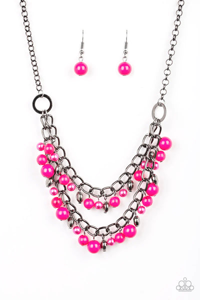 Watch Me Now Pink Necklace-Jewelry-Paparazzi Accessories-Ericka C Wise, $5 Jewelry Paparazzi accessories jewelry ericka champion wise elite consultant life of the party fashion fix lead and nickel free florida palm bay melbourne
