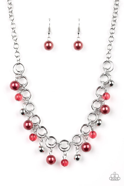 Fiercely Fancy Red Necklace-Jewelry-Paparazzi Accessories-Ericka C Wise, $5 Jewelry Paparazzi accessories jewelry ericka champion wise elite consultant life of the party fashion fix lead and nickel free florida palm bay melbourne
