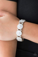 Dancing Dahlias Silver Bracelet-Jewelry-Paparazzi Accessories-Ericka C Wise, $5 Jewelry Paparazzi accessories jewelry ericka champion wise elite consultant life of the party fashion fix lead and nickel free florida palm bay melbourne