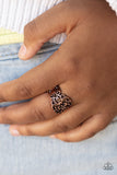 Fanciful Flower Garden Copper Ring-Jewelry-Paparazzi Accessories-Ericka C Wise, $5 Jewelry Paparazzi accessories jewelry ericka champion wise elite consultant life of the party fashion fix lead and nickel free florida palm bay melbourne