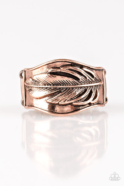 Fly Home Copper Ring-Jewelry-Paparazzi Accessories-Ericka C Wise, $5 Jewelry Paparazzi accessories jewelry ericka champion wise elite consultant life of the party fashion fix lead and nickel free florida palm bay melbourne