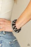 Gimme Glam Black Bracelet-Jewelry-Paparazzi Accessories-Ericka C Wise, $5 Jewelry Paparazzi accessories jewelry ericka champion wise elite consultant life of the party fashion fix lead and nickel free florida palm bay melbourne