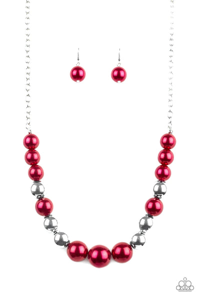 Take Note Red Necklace-Jewelry-Paparazzi Accessories-Ericka C Wise, $5 Jewelry Paparazzi accessories jewelry ericka champion wise elite consultant life of the party fashion fix lead and nickel free florida palm bay melbourne