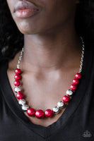 Take Note Red Necklace-Jewelry-Paparazzi Accessories-Ericka C Wise, $5 Jewelry Paparazzi accessories jewelry ericka champion wise elite consultant life of the party fashion fix lead and nickel free florida palm bay melbourne