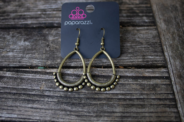 Vintage Brass Earrings-Jewelry-Paparazzi Accessories-Ericka C Wise, $5 Jewelry Paparazzi accessories jewelry ericka champion wise elite consultant life of the party fashion fix lead and nickel free florida palm bay melbourne