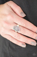 Full of Haute Air Silver Ring-Jewelry-Paparazzi Accessories-Ericka C Wise, $5 Jewelry Paparazzi accessories jewelry ericka champion wise elite consultant life of the party fashion fix lead and nickel free florida palm bay melbourne