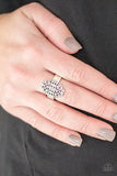 Full of Haute Air Silver Ring-Jewelry-Paparazzi Accessories-Ericka C Wise, $5 Jewelry Paparazzi accessories jewelry ericka champion wise elite consultant life of the party fashion fix lead and nickel free florida palm bay melbourne