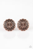 Durango Desert Copper Post Earring-Jewelry-Paparazzi Accessories-Ericka C Wise, $5 Jewelry Paparazzi accessories jewelry ericka champion wise elite consultant life of the party fashion fix lead and nickel free florida palm bay melbourne