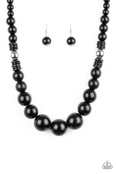 Elodie Black Beaded Short Necklace | Oliver Bonas US