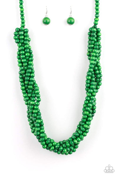 Tahiti Tropic Green Necklace-Jewelry-Paparazzi Accessories-Ericka C Wise, $5 Jewelry Paparazzi accessories jewelry ericka champion wise elite consultant life of the party fashion fix lead and nickel free florida palm bay melbourne