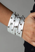 Go-Getter Glamorous Silver Bracelet-Jewelry-Paparazzi Accessories-Ericka C Wise, $5 Jewelry Paparazzi accessories jewelry ericka champion wise elite consultant life of the party fashion fix lead and nickel free florida palm bay melbourne