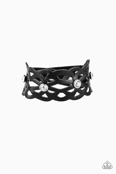 Runway Radiance Black Bracelet-Jewelry-Paparazzi Accessories-Ericka C Wise, $5 Jewelry Paparazzi accessories jewelry ericka champion wise elite consultant life of the party fashion fix lead and nickel free florida palm bay melbourne