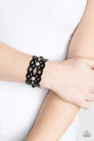Runway Radiance Black Bracelet-Jewelry-Paparazzi Accessories-Ericka C Wise, $5 Jewelry Paparazzi accessories jewelry ericka champion wise elite consultant life of the party fashion fix lead and nickel free florida palm bay melbourne