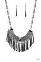Impressively Incan Black Necklace-Jewelry-Paparazzi Accessories-Ericka C Wise, $5 Jewelry Paparazzi accessories jewelry ericka champion wise elite consultant life of the party fashion fix lead and nickel free florida palm bay melbourne
