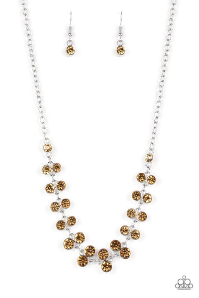 Super Starstruck Brown Necklace-Jewelry-Paparazzi Accessories-Ericka C Wise, $5 Jewelry Paparazzi accessories jewelry ericka champion wise elite consultant life of the party fashion fix lead and nickel free florida palm bay melbourne