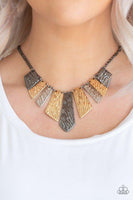 Texture Tigress Multi Necklace-Jewelry-Paparazzi Accessories-Ericka C Wise, $5 Jewelry Paparazzi accessories jewelry ericka champion wise elite consultant life of the party fashion fix lead and nickel free florida palm bay melbourne