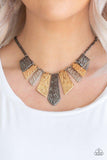 Texture Tigress Multi Necklace-Jewelry-Paparazzi Accessories-Ericka C Wise, $5 Jewelry Paparazzi accessories jewelry ericka champion wise elite consultant life of the party fashion fix lead and nickel free florida palm bay melbourne