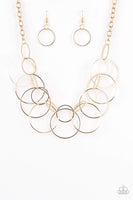 Circa de Couture Gold Necklace-Jewelry-Paparazzi Accessories-Ericka C Wise, $5 Jewelry Paparazzi accessories jewelry ericka champion wise elite consultant life of the party fashion fix lead and nickel free florida palm bay melbourne