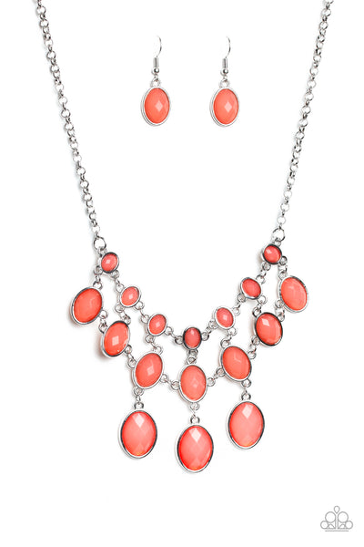 Mermaid Marmalade Orange Necklace-Jewelry-Paparazzi Accessories-Ericka C Wise, $5 Jewelry Paparazzi accessories jewelry ericka champion wise elite consultant life of the party fashion fix lead and nickel free florida palm bay melbourne