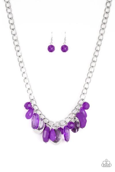 Treasure Shore Purple Necklace-Jewelry-Ericka C Wise, $5 Jewelry-Ericka C Wise, $5 Jewelry Paparazzi accessories jewelry ericka champion wise elite consultant life of the party fashion fix lead and nickel free florida palm bay melbourne