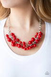 Walk This Way Broadway Red Necklace-Jewelry-Paparazzi Accessories-Ericka C Wise, $5 Jewelry Paparazzi accessories jewelry ericka champion wise elite consultant life of the party fashion fix lead and nickel free florida palm bay melbourne