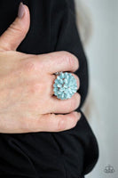 Bloomin' Bloomer Blue Ring-Jewelry-Paparazzi Accessories-Ericka C Wise, $5 Jewelry Paparazzi accessories jewelry ericka champion wise elite consultant life of the party fashion fix lead and nickel free florida palm bay melbourne