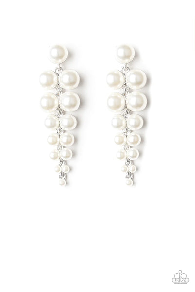 Totally Tribeca White Earrings-Jewelry-Paparazzi Accessories-Ericka C Wise, $5 Jewelry Paparazzi accessories jewelry ericka champion wise elite consultant life of the party fashion fix lead and nickel free florida palm bay melbourne