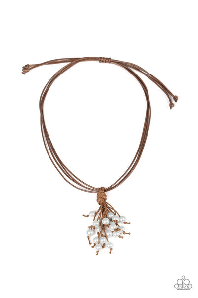 Tassel Trek White Necklace-Jewelry-Paparazzi Accessories-Ericka C Wise, $5 Jewelry Paparazzi accessories jewelry ericka champion wise elite consultant life of the party fashion fix lead and nickel free florida palm bay melbourne