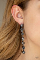 Dazzling Debonair Black Post Earrings-Jewelry-Paparazzi Accessories-Ericka C Wise, $5 Jewelry Paparazzi accessories jewelry ericka champion wise elite consultant life of the party fashion fix lead and nickel free florida palm bay melbourne