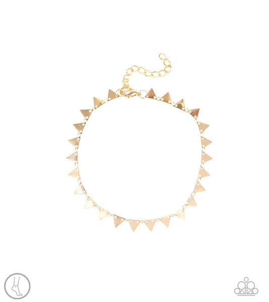 Paparazzi Accessories Sand Shark Gold Anklet-Jewelry-Paparazzi Accessories-Ericka C Wise, $5 Jewelry Paparazzi accessories jewelry ericka champion wise elite consultant life of the party fashion fix lead and nickel free florida palm bay melbourne