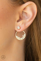 Rich Blitz Gold Earrings-Jewelry-Paparazzi Accessories-Ericka C Wise, $5 Jewelry Paparazzi accessories jewelry ericka champion wise elite consultant life of the party fashion fix lead and nickel free florida palm bay melbourne