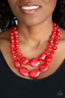 Beach Glam Red Necklace-Jewelry-Paparazzi Accessories-Ericka C Wise, $5 Jewelry Paparazzi accessories jewelry ericka champion wise elite consultant life of the party fashion fix lead and nickel free florida palm bay melbourne