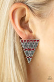 Terra Tricolor Red Earrings-Jewelry-Paparazzi Accessories-Ericka C Wise, $5 Jewelry Paparazzi accessories jewelry ericka champion wise elite consultant life of the party fashion fix lead and nickel free florida palm bay melbourne